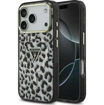 Pouzdro na mobilní telefon Guess Leopard Glitter MagSafe pouzdro iPhone 17 Pro černé