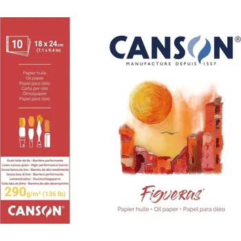 Umělecký papír Skicák Canson Figueras, lepený, 10 listů, 18 x 24 cm