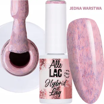 Lak na nehty Hybridní lak ALLELAC 6g LED/UV Gel Lak Pink Rose Fluff Růžová Vlákna