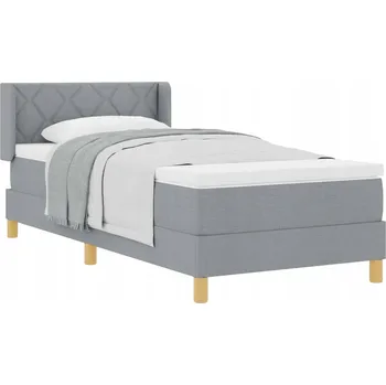 Postel Postel s roštem a matrací Světle šedá 90x200 cm Materiál