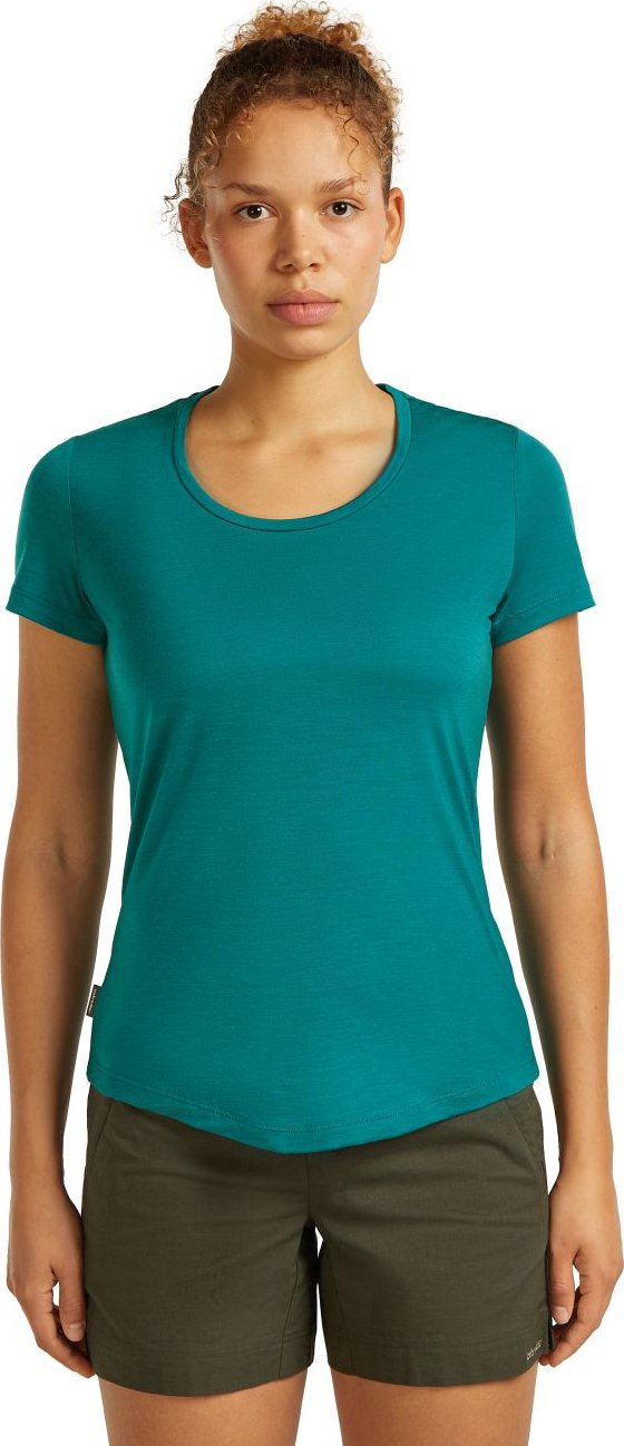 Dámské merino triko s krátkým rukávem ICEBREAKER Wmns 125 Cool-Lite Sphere III SS Scoop, Tidal Teal velikost: M