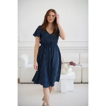 Těhotenská móda Těhotenské, kojící šaty Lovely Midi Dress Navy SS