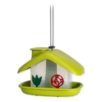 Krmítko pro ptáka Plastia Krmítko Domek 16,5 x 21 x 15 cm zelené