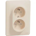 Dvojzásuvka Sedna béžová, clonky Schneider SDD312211C