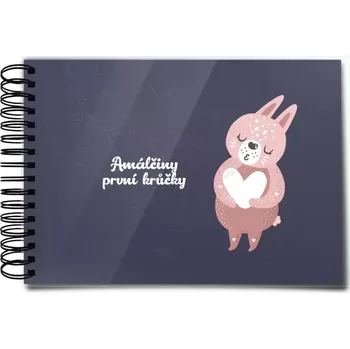Fotokniha Plexi album s kroužkovou vazbou První krůčky se jménem - zajíček