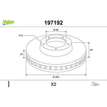 Brzdový kotouč Brzdový kotouč VALEO 197192