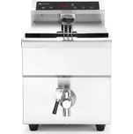 Fritéza indukční s výpustí, obj. 8 l, HENDI, 8L, Světle šedá, 230V/3500W, 288x619x(H)408mm | 215012