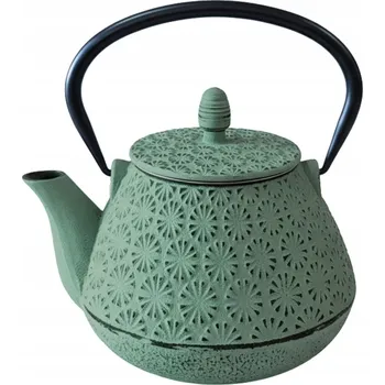 Konvice na čaj KONVICE LITINOVÁ ČAJNÍK S LOUHOVAČEM 1000 ML ZELENÁ V JAPONSKÉM STYLU