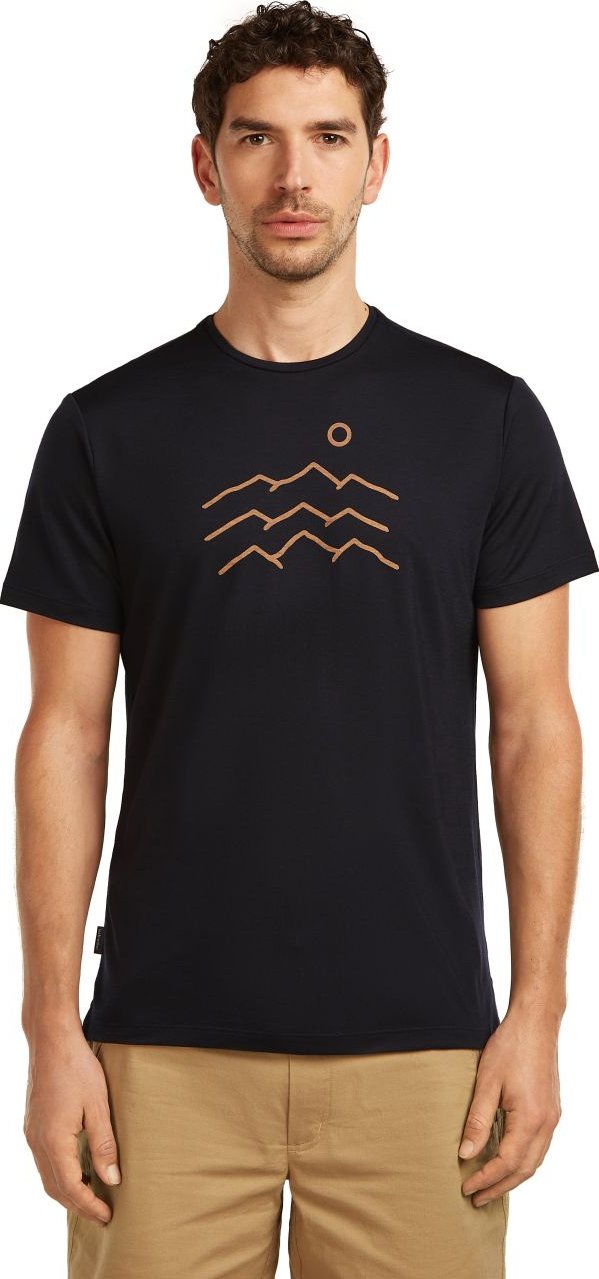 Pánské merino triko s krátkým rukávem ICEBREAKER Mens 125 Cool-Lite Sphere SS Tee Across, Black velikost: XXL
