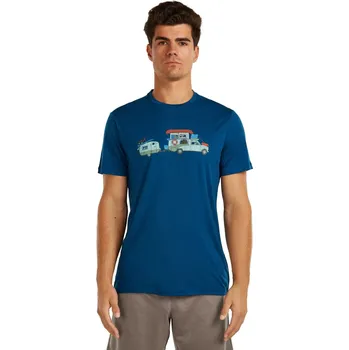 Pánská móda Pánské merino triko s krátkým rukávem ICEBREAKER Mens Mer 150 Tech Lite SS Tee Transportage, Atlantis velikost: M