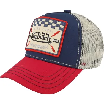 Pokrývka hlavy kšiltovka Von Dutch Square Trucker - Marine/Red one size