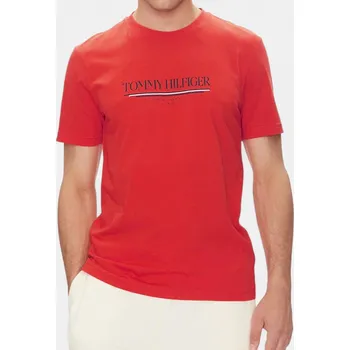 Pánské tričko Pánské červené triko Tommy Hilfiger - Velikost M, Barva Červená M56591 MW0MW40324