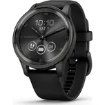 Garmin vivomove Trend, Nerezová luneta Slate, pouzdro Black, silikonový řemínek