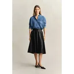 SUKNĚ GANT FLARED FLUID LEATHER SKIRT BLACK