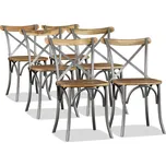 ZBXL Jídelní židle s křížovým opěradlem, 6ks, masivní mangovník