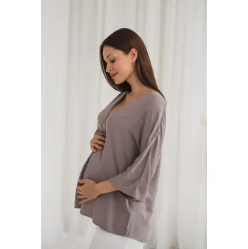 Těhotenská móda Těhotenská a kojící halenka Mamafullness Beige