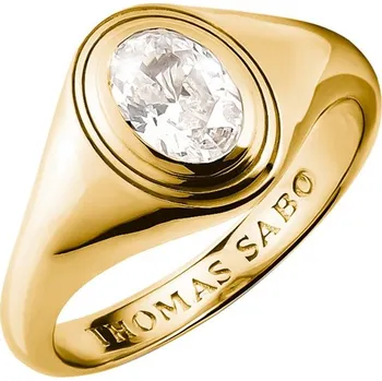 Prsten Thomas Sabo TR2523-414-14-54 prstýnek with white zirconia stone Oval Gold-plated