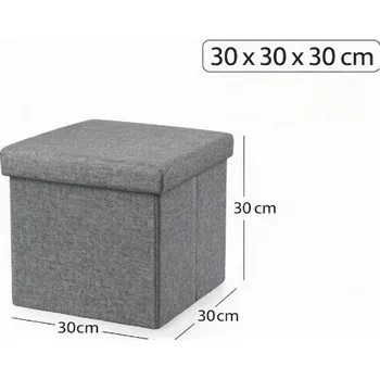 Taburet Taburet skládací s úložným prostorem 76x38x38 cm šedý box