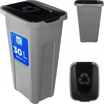 Odpadkový koš ODPADKOVÝ KOŠ NÁDOBA NA TŘÍDĚNÝ ODPAD 30L KYBLÍK POPELNICE S VÍKEM