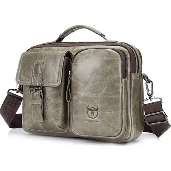 Bullcaptain pánská kožená vintage taška Odoric Zelená