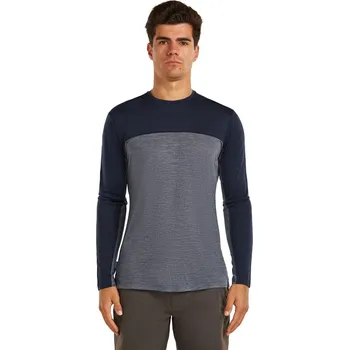 Pánská móda Pánské merino triko s dlouhým rukávem ICEBREAKER Mens Mer 125 Cool-Lite Sphere LS Tee CB, Midnnavy Hthr/Midnnavy/Cb velikost: XXL