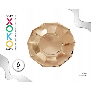 Talíř Papírový talíř růžové zlato - dekorace na stůl 23 cm