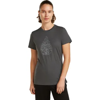 Dámské tričko Dámské merino triko s krátkým rukávem ICEBREAKER Wmns Mer 150 Tech Lite III SS Tee Hike Path, Obsidian velikost: L