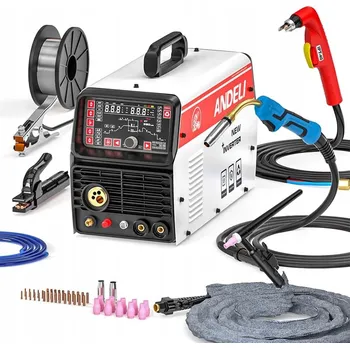 Svářečka INVERTOROVÁ BEZPLYNOVÁ SVÁŘEČKA FLUX MIG MMA TIG CUT 6v1 HLINÍK MCT520DPL