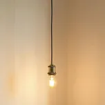 Lindby závěsné světlo Hattie, objímka E27, mosaz, Ø 5 cm - Stříška – průměr 10 cm, výška 2,5 cm 1 x 15 W LED