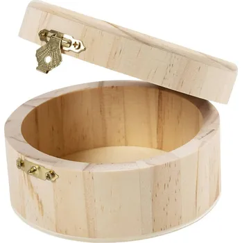 Dárková krabička creativ company Creative Company Dřevěná krabička kruhová 11,5 × 6 cm