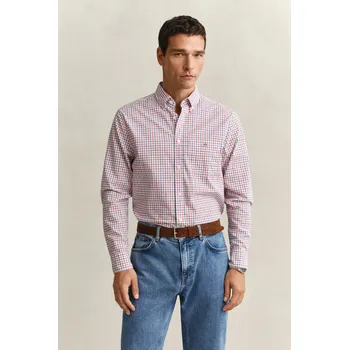 Pánská košile KOŠILE GANT REG CLASSIC POPLIN CHECK ROSE RED