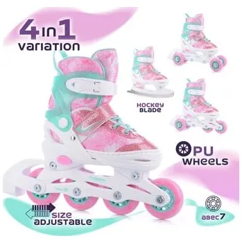 Kolečkové brusle FunActiv TRILO 4in1 GIRL roztahovací brusle 26-29 Velikost: 34-37