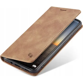 Pouzdro na mobilní telefon Flipové pouzdro Spacecase pro Samsung Galaxy A21s, hnědé