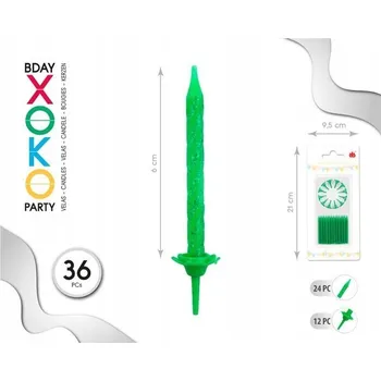 Dortová svíčka Zelená narozeninová svíčka - dekorace na dort