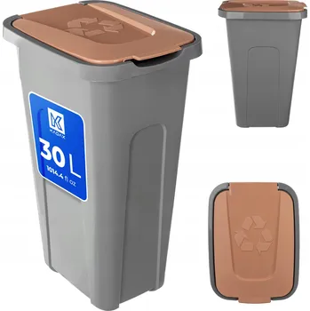 Odpadkový koš ODPADKOVÝ KOŠ NÁDOBA NA TŘÍDĚNÝ ODPAD 30L KYBLÍK POPELNICE S VÍKEM