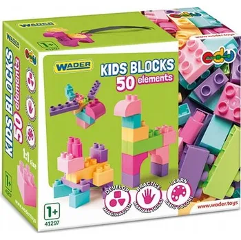 ostatní stavebnice DĚTSKÉ BLOKY PINK STAVEBNICE 50 dílů 41297 WADER