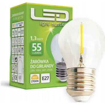 Žárovka LED ŽÁROVKA E27 1,3W 3000K Edison Filament Kulka (Koule)