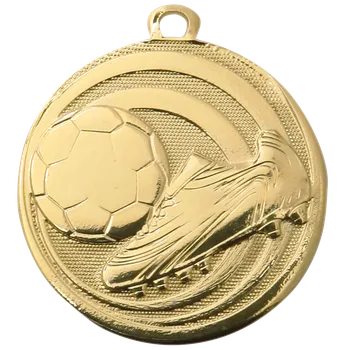 Medaile fotbal - míč a kopačka průměr 32 mm - Zlatá