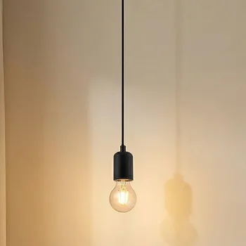 Lindby závěsné světlo Hattie, objímka E27, černá, Ø 4,7 cm - Stříška – průměr 10 cm, výška 2,5 cm 1 x 15 W LED