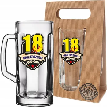 Sklenice Pivní Sklenice na pivo k 18. narozeninám Dárek pro kluka, kamaráda, vtipný gadget