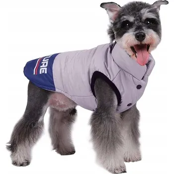 Obleček pro psa Obleček Bunda pro psa zateplená zimní s fleecem reflexní S Šedá