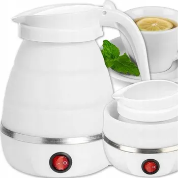 Rychlovarná konvice Skládací silikonová rychlovarná konvice 0,6L 600W bílá