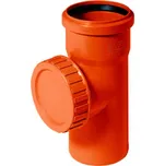 KG KGRE čistící tvarovka DN250, s kruhovým uzávěrem, PVC, oranžová