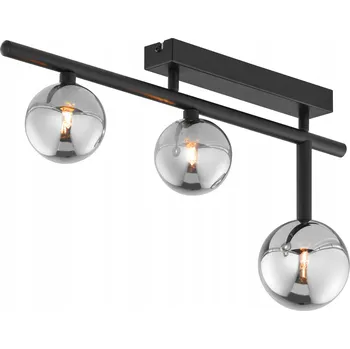 NEPTUN moderní stropní svítidlo černý, 3-bodový, kouřové stínidlo 1907