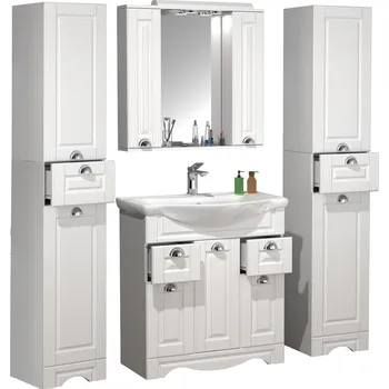 Koupelnový nábytek VCM 5dílná umyvadlová skříňka Casalo XL, bílá 487805