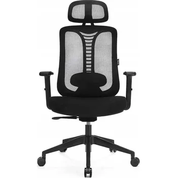 Otočné křeslo Lavano černé, síťované, s nastavitelnou výškou