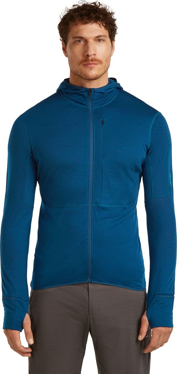 Pánská merino mikina ICEBREAKER Mens 200 Realfleece Descender LS Zip H, Atlantis/Arctic velikost: S