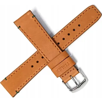 Řemínek na hodinky TIMEX PW2R35900 - 20 mm - SVĚTLE HNĚDÝ - Kožený řemínek k hodinkám TIMEX