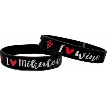 Náramek Náramek silikonový I Love Mikulov I Love Wine - černý