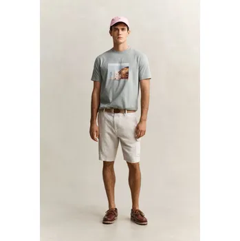 ŠORTKY GANT REG LINEN CARGO SHORTS SAND